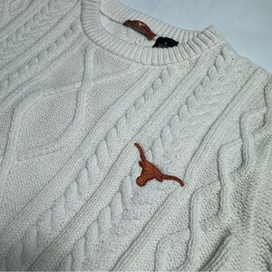 Forty Acres Women   Cable Knit Sweater Monogram Texas Longhorn Sz Small